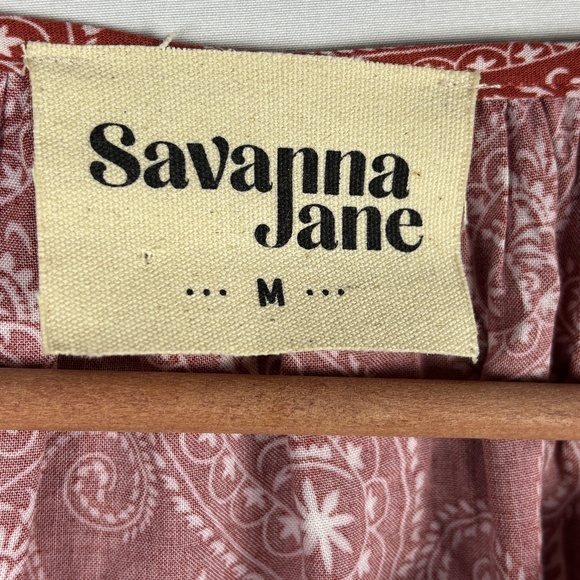 Savanna Jane Women's Long Sleeve Peasant Blouse Top Sz M Embroidered Boho Gypsy - Picture 4 of 8